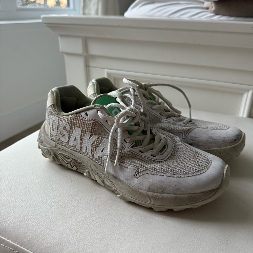 Osaka White and Green Field Hockey shoes